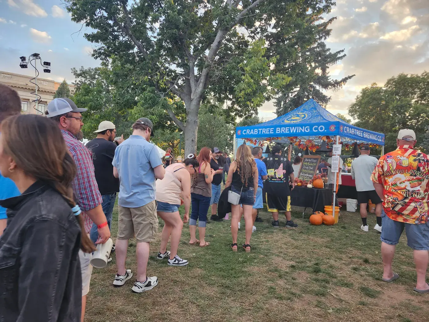 Festival guests lining up at the Crabtree Brewing tent at OktoBrewfest 2026